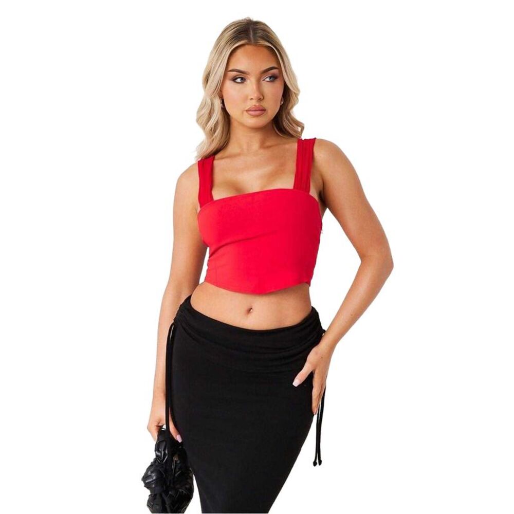 Missy Empire Womens/Ladies Fitted Corset Top / Red